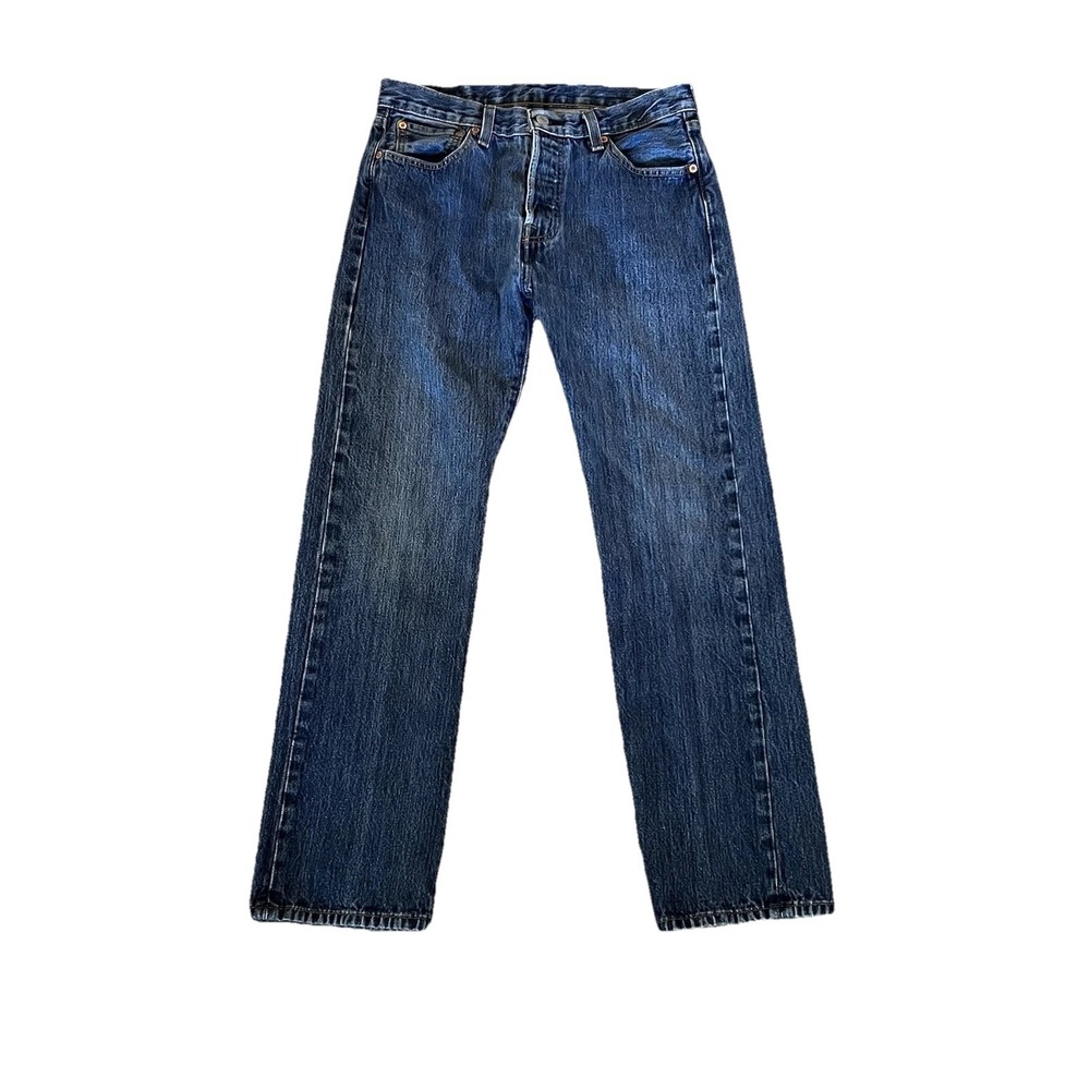 Levi's 501 Jeans Mens 30x30 Blue Button Fly Straight Leg Denim Medium Wash